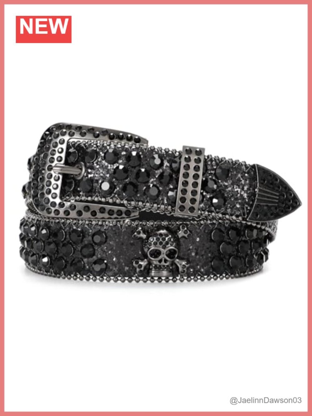 Rhinestone Leather Belt Sparkly Western Cowboy Bling Goth Club Party